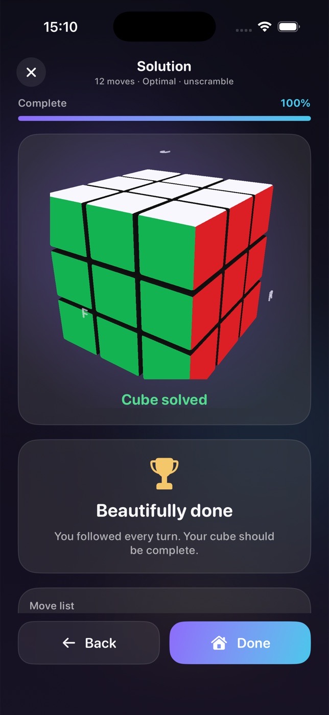 Cube solved celebration